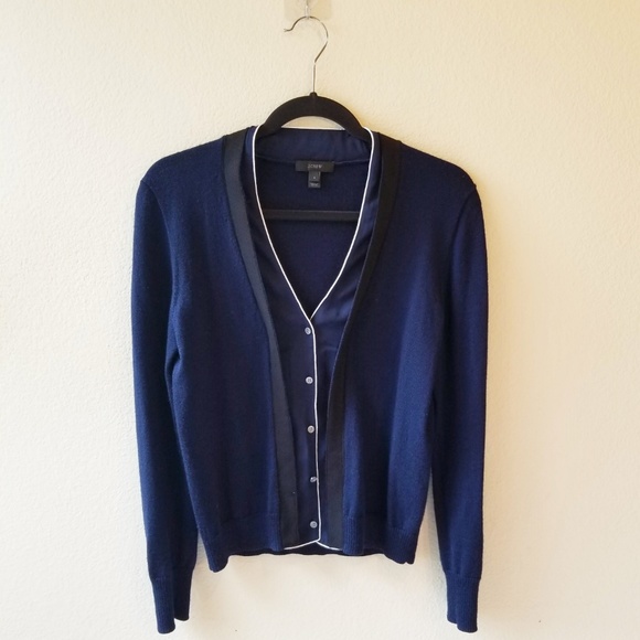 SOLD! J. Crew Harlow Cardigan Tipped Silk Underlay - Picture 3 of 8